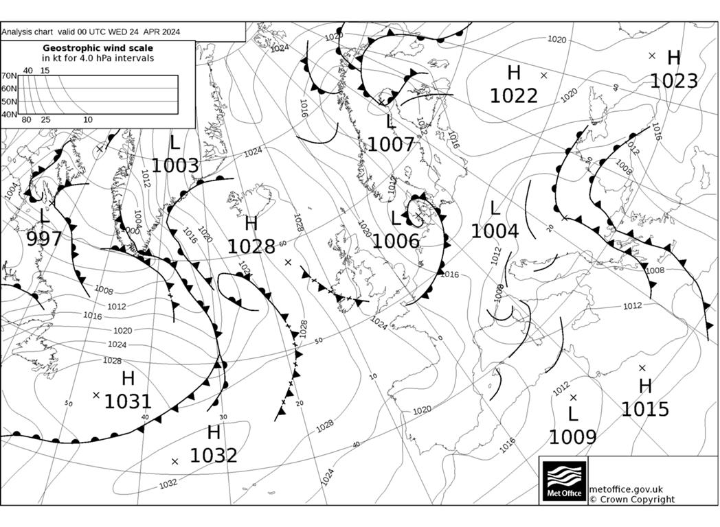 Met Office Fax Synoptic Chart