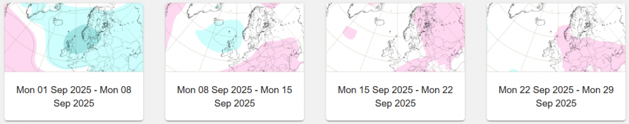 ECMWF pressure anomaly forecast map for early September