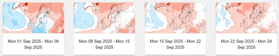 ECMWF temperature anomaly forecast map for early September