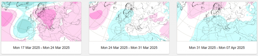 Map of the weather patterns