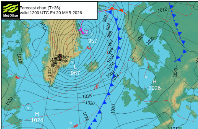 High pressure holds with fine spring sunshine before rain edges in from ...