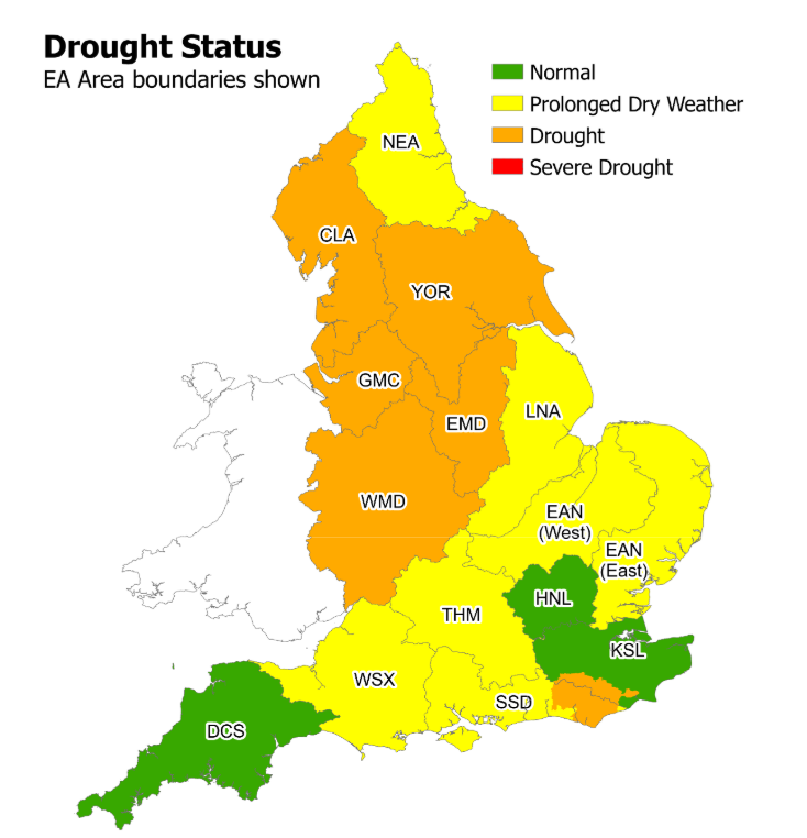 Drought areas England