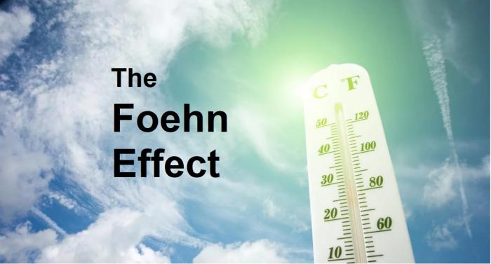 Surprising high UK temperatures: The Foehn or Fohn Effect