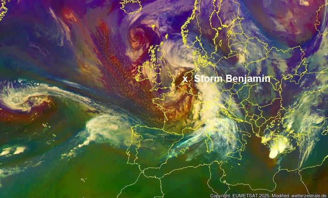 Blustery and turning colder as Storm Benjamin clears east