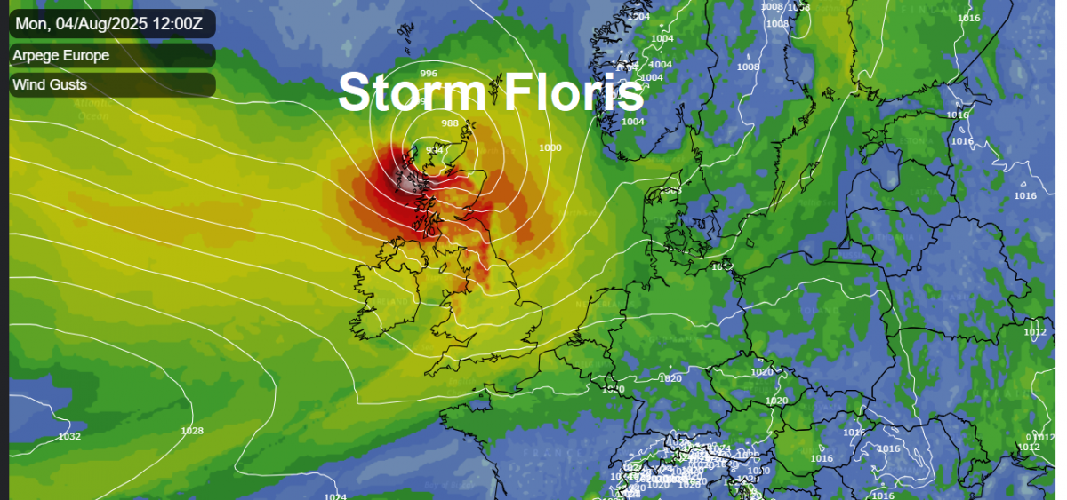 Amber wind warning in force across Scotland as Storm Floris arrives on Monday