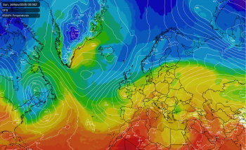 Possible very wet spell in a week's time as contrasting air masses collide