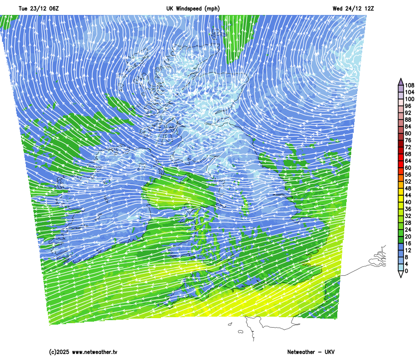 A keen easterly wind on Christmas eve