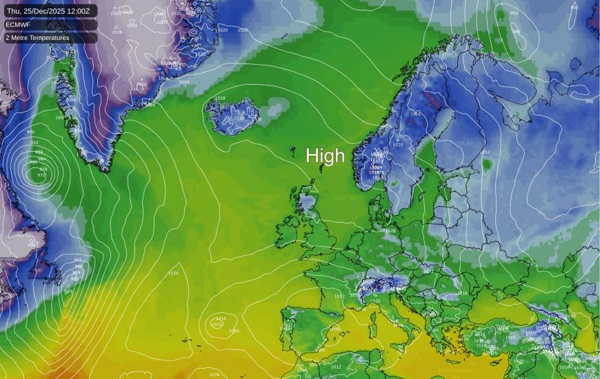 ECMWF chart for Christmas day