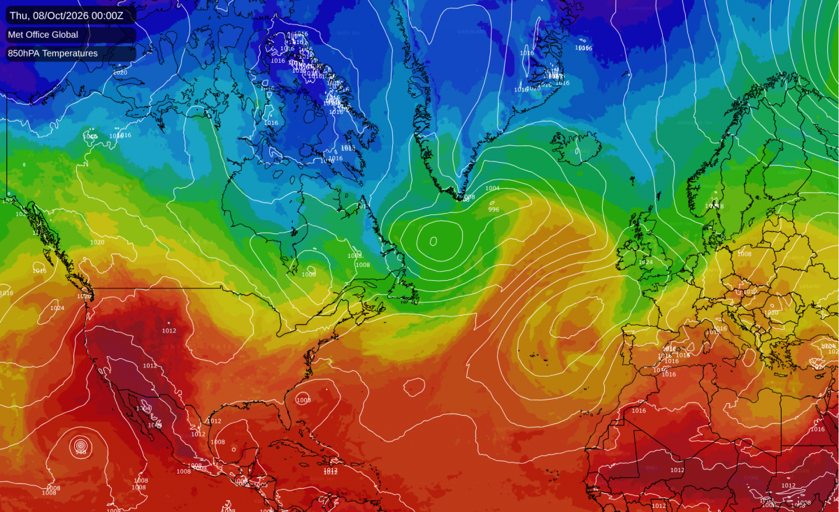 A warm, split September gives way to midweek cooling while California pushes 40C in October