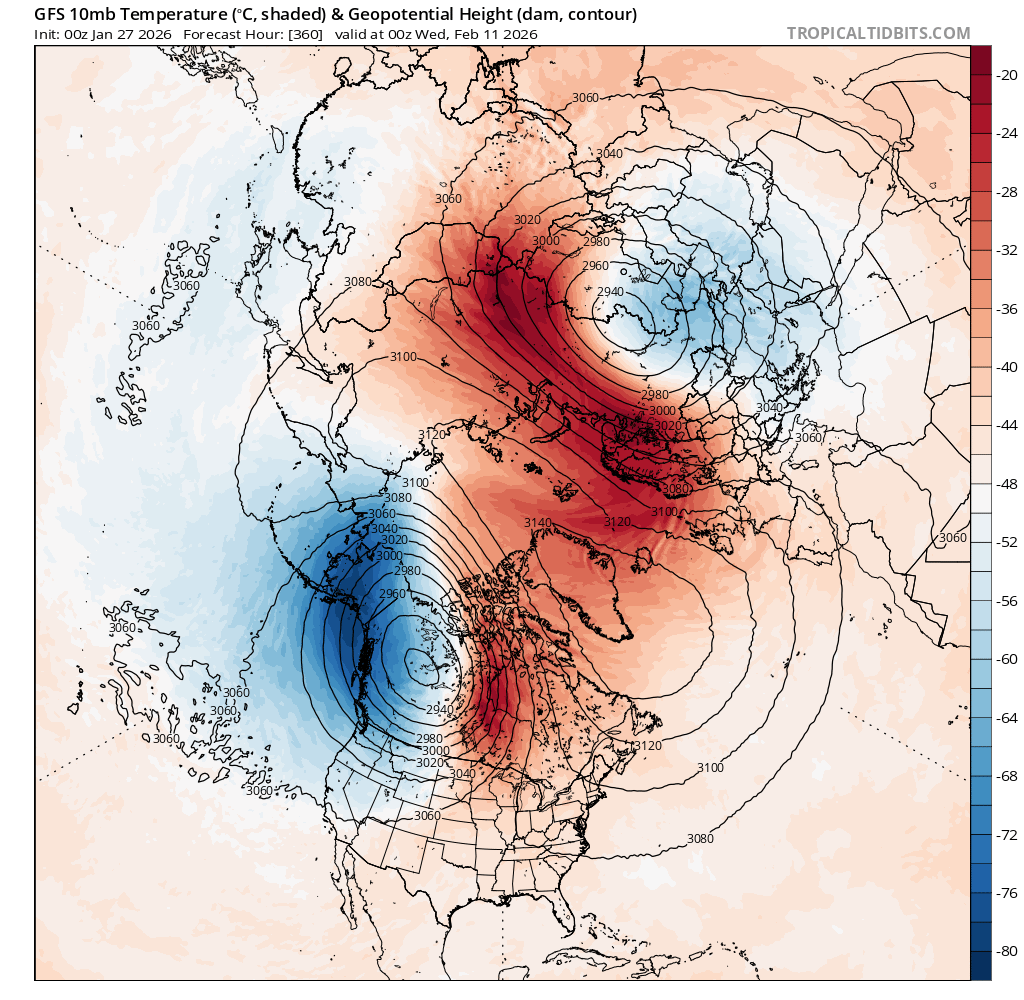 Possible Sudden Stratospheric Warming in early February could roll the dice towards colder weather