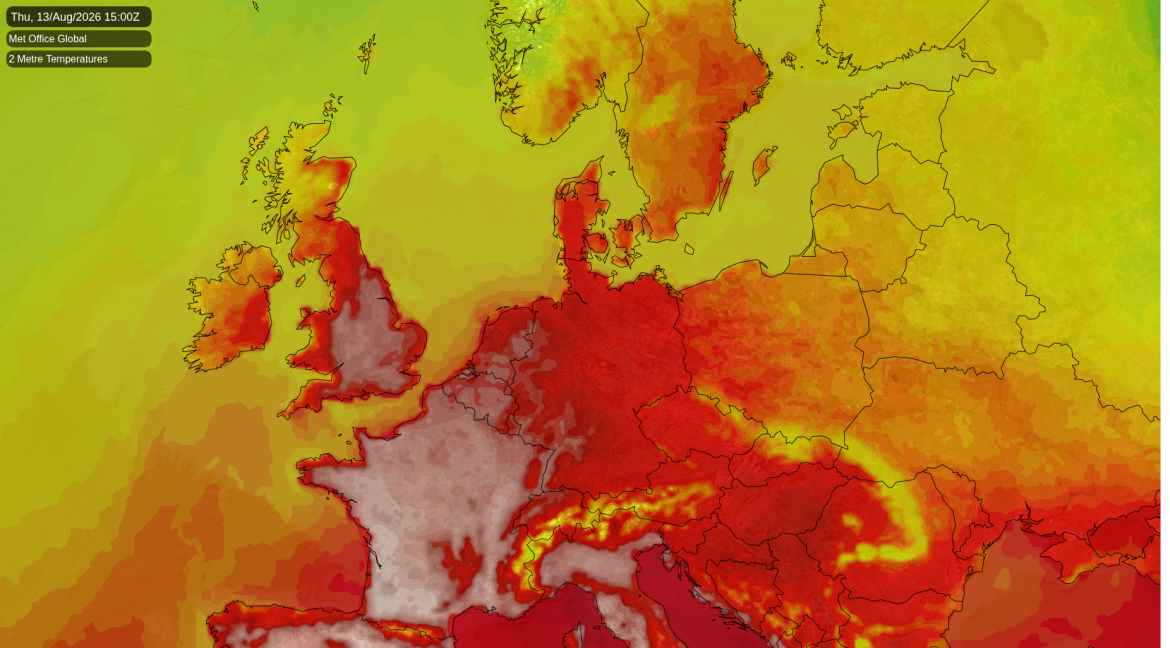 Heatwave peaking today before cooler air spreads from the north-west on Friday