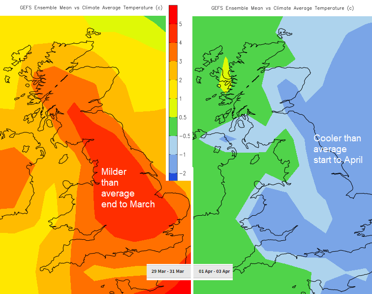 UK change in weather for Easter Holidays