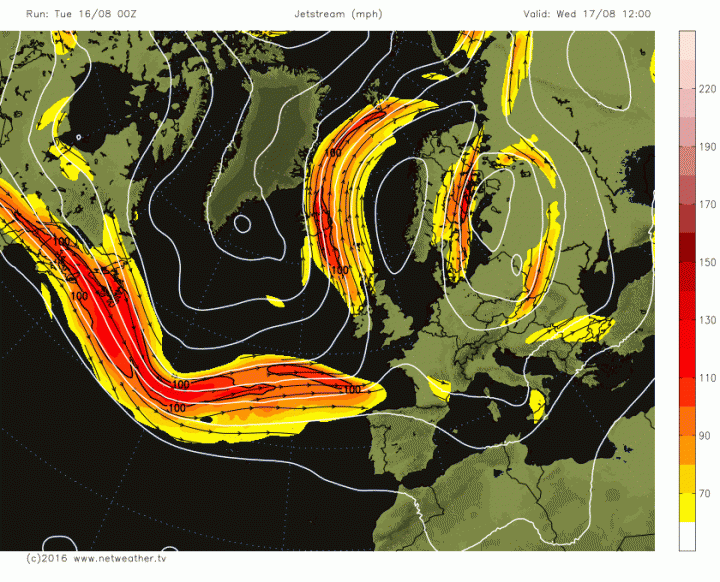 A strong jet crossing the Atlantic