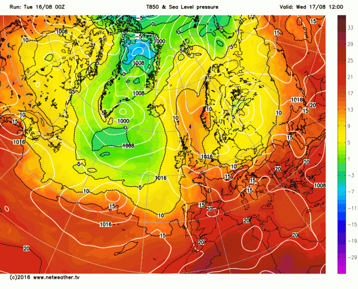 850hpa temperatures