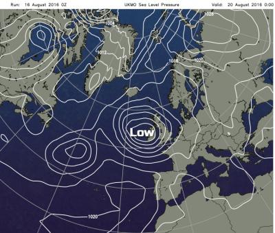 Low pressure at the weekend - UK Met office forecast