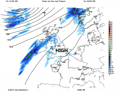 High pressure becoming dominant next week