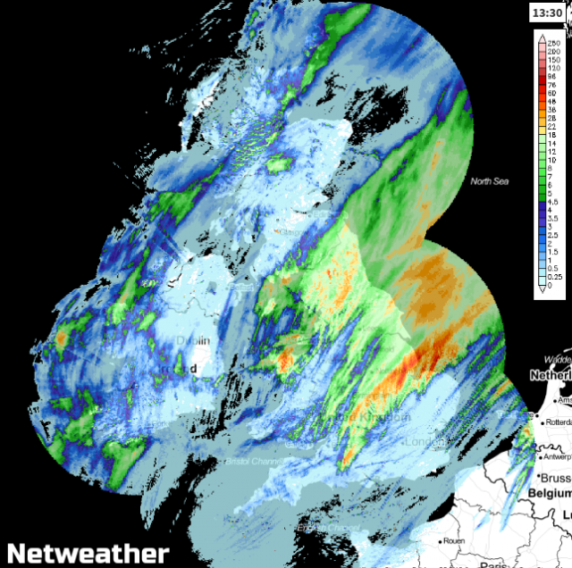 Rainfall totals yesterday