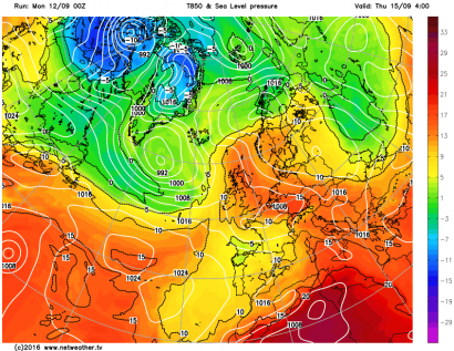 Warm air over the UK