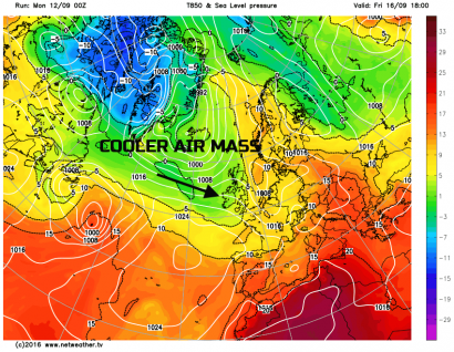 Cooler air mass