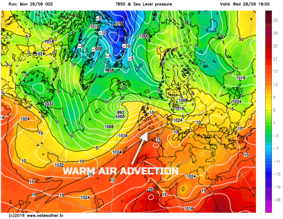 Warm air advection