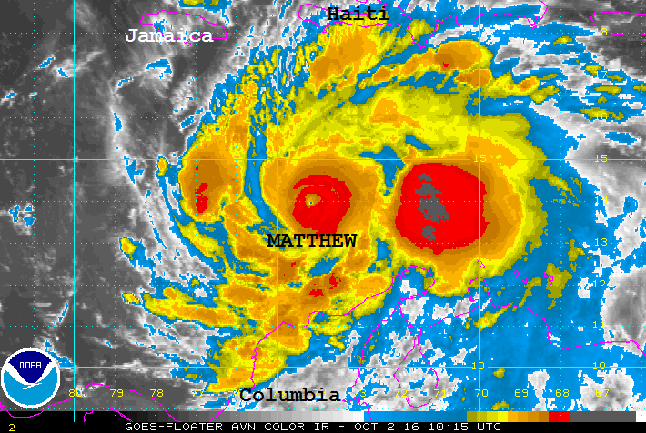 Hurricane Matthew troubling the Caribbean