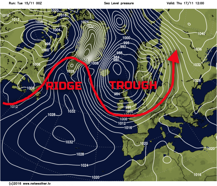 A trough over the UK