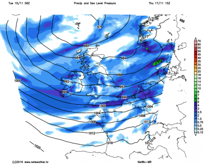 Heavy showers on Thursday