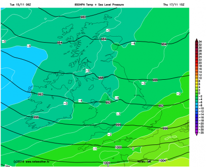 Increasingly cool airmass