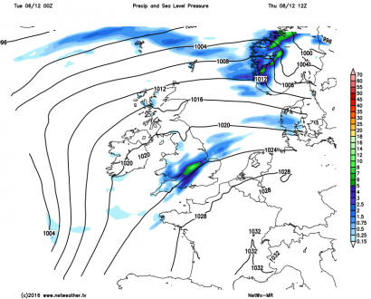 Frontal band moving southeast