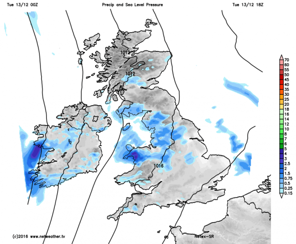 Precip and SLP Tuesday 18z