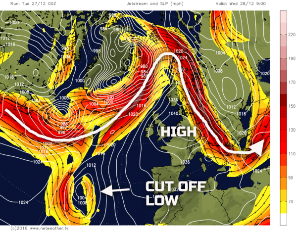 High over the SE of the UK
