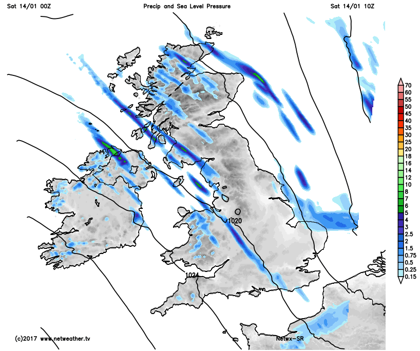Wintry showers on Saturday
