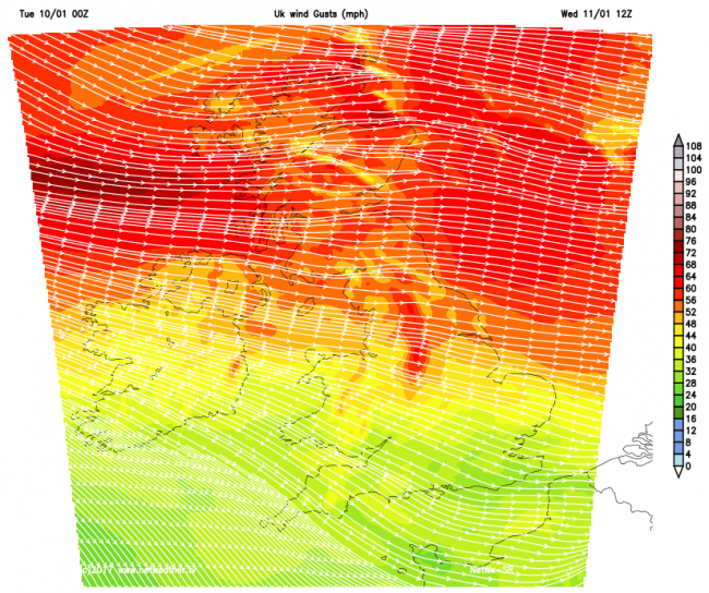 Very windy in northern Britain