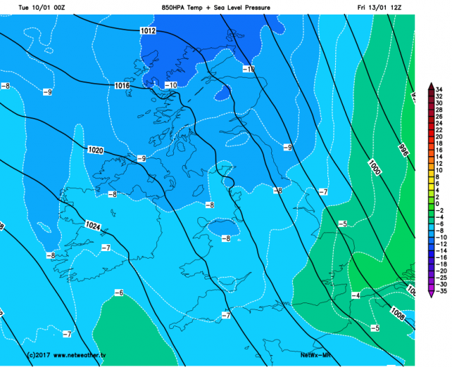 Cold air across the UK