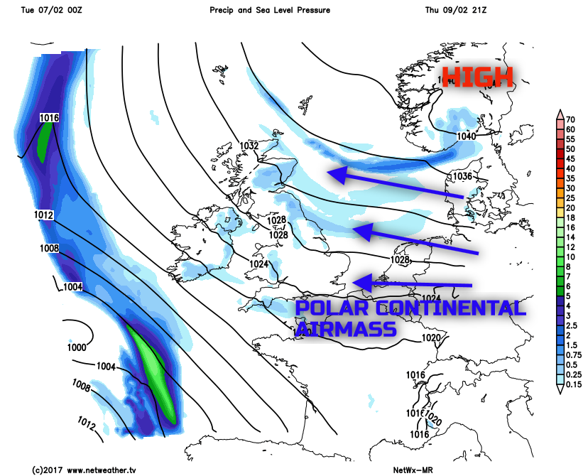 Polar Continental Air mass set to Arrive