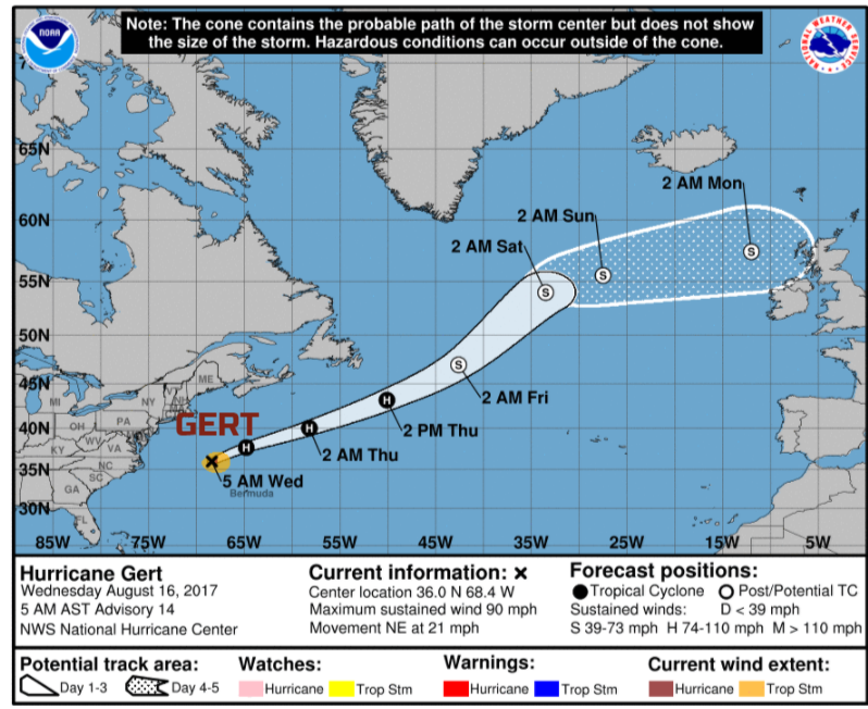 Windy mid August and Hurricane 'Gert' - Latest weather updates from ...