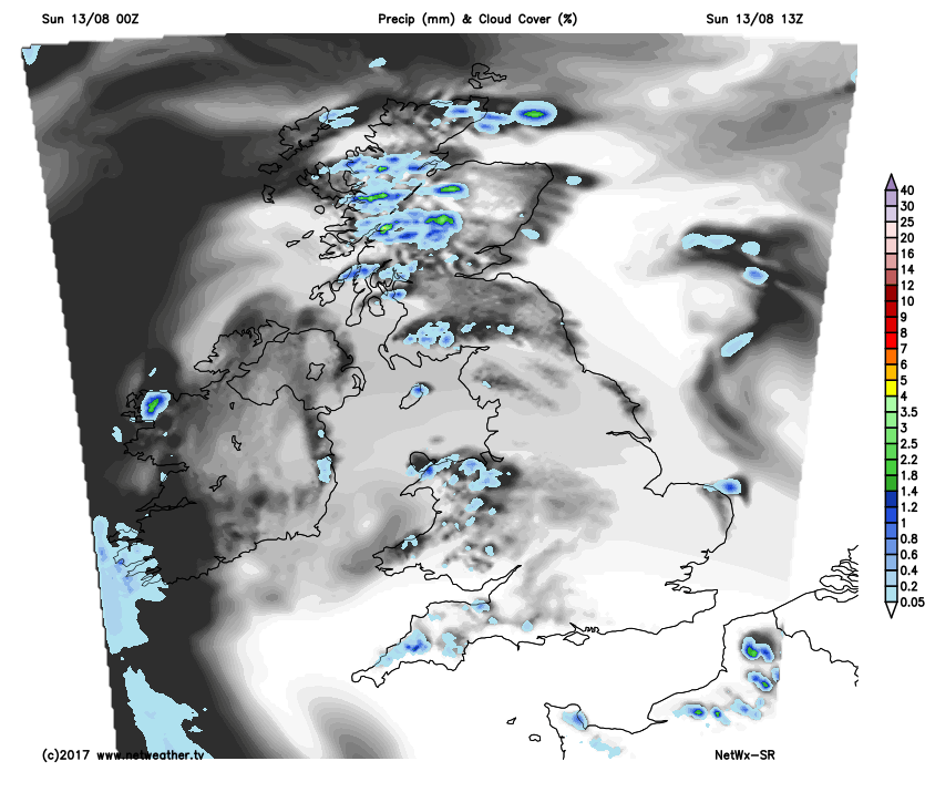 A few showers in the north and west today