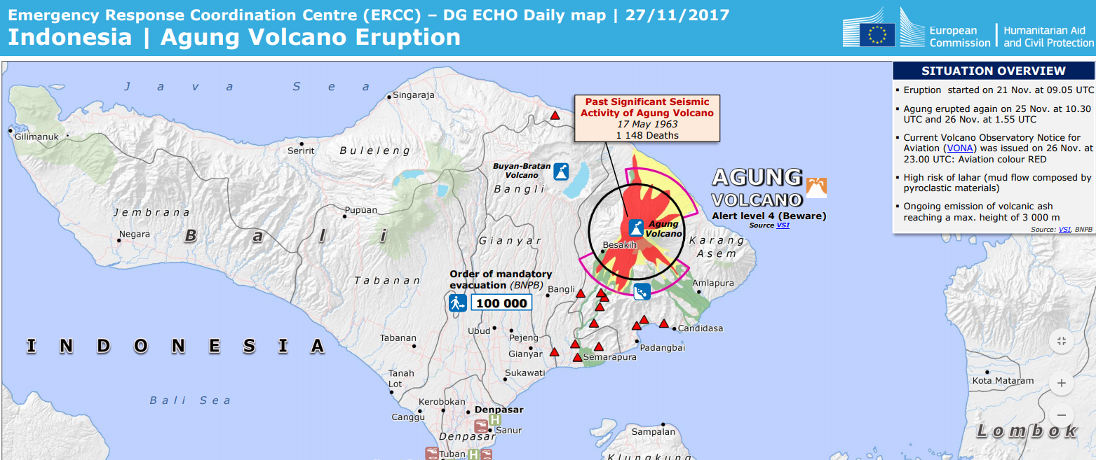 Bali Volcano - Agung ash causing disruption as Major Eruption worries mount