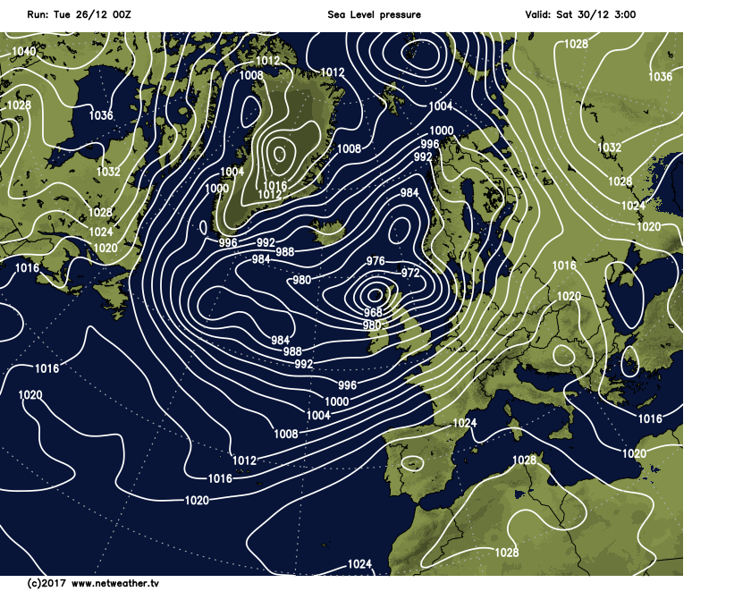 Low pressure nearby bringing very strong winds later this week
