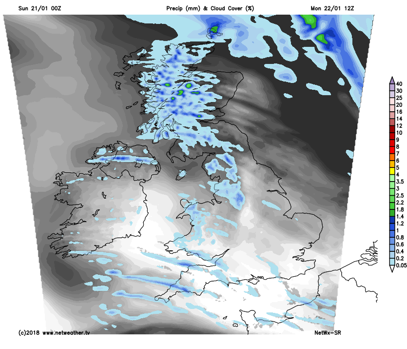 Sun and showers on Monday