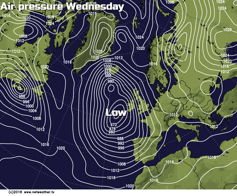Low pressure on Wednesday