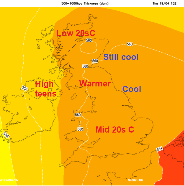 warmth across UK by midweek mid 20s Celsius