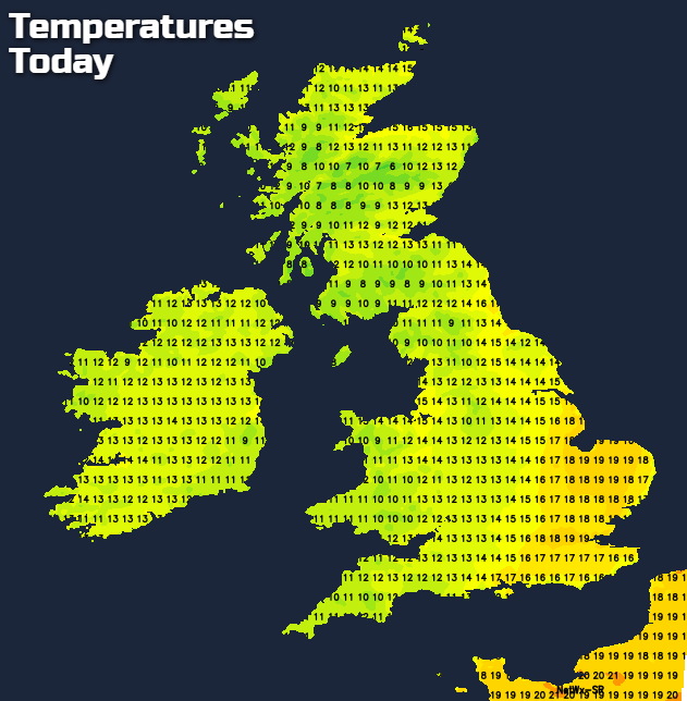 Temperatures Today