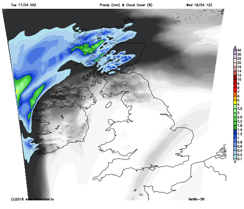 Cloud in the north and west tomorrow, sunshine elsewhere