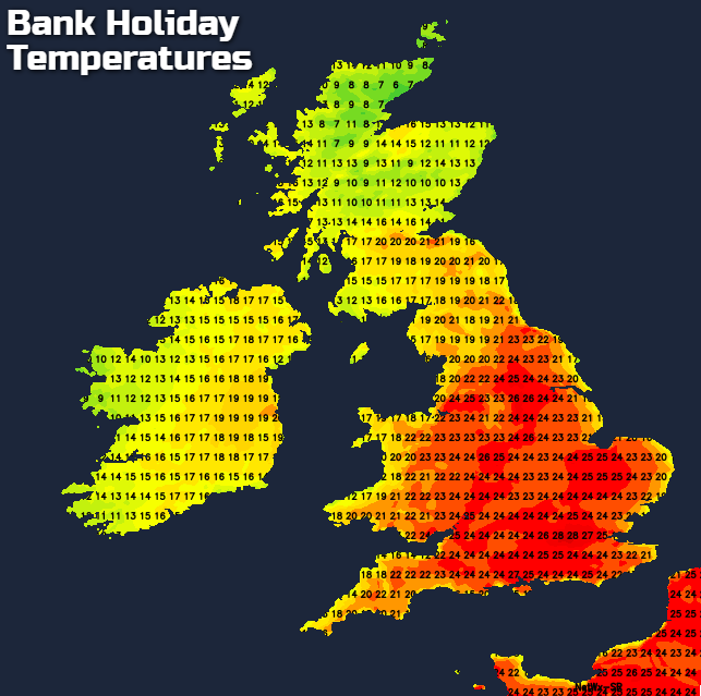 Record breaking bank holiday temperatures