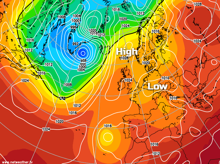 High pressure to our northeast this week