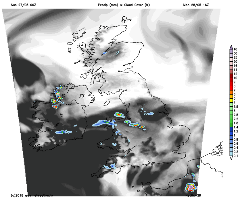 Monday - fewer showers more sunshine