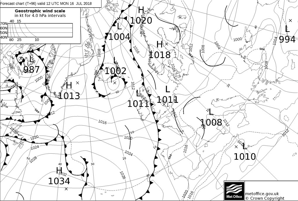 Weather front moving southeast on Monday