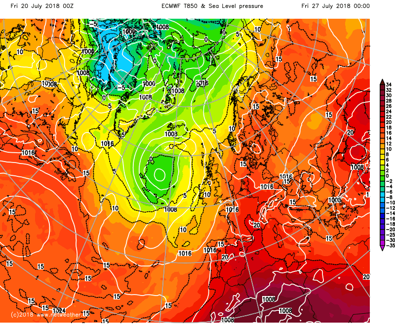 Hot southeast, cooler northwest next week