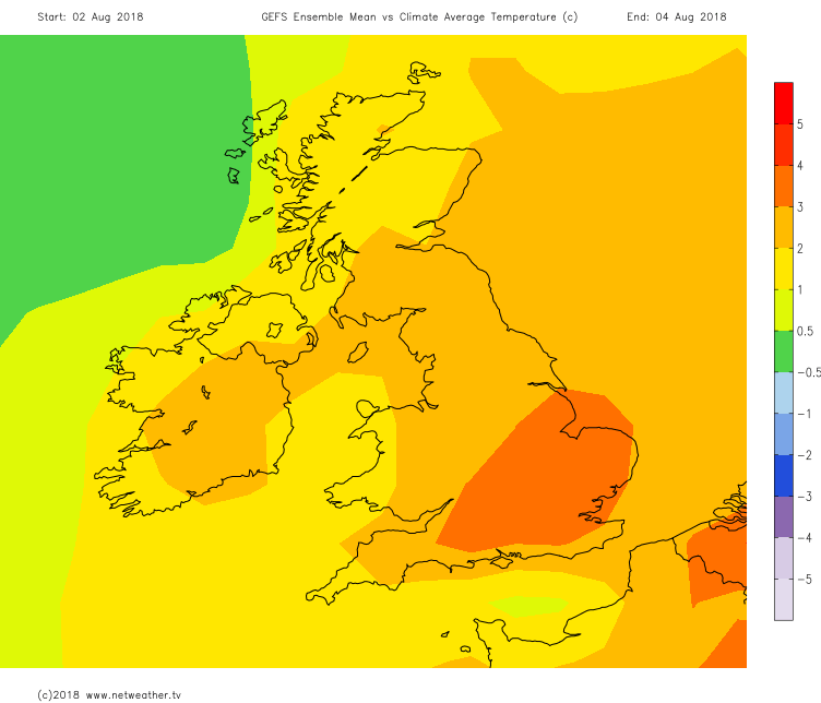 Warmer than average temperatures virtually everywhere at the end of the week